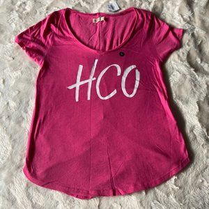 2/$40 Hollister Pink Fuschia T-Shirt Ladies Junior Size S NWT